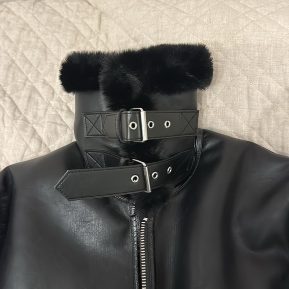 Kooples sport faux leather jacket with crocodile detailing - Picture 2 of 7